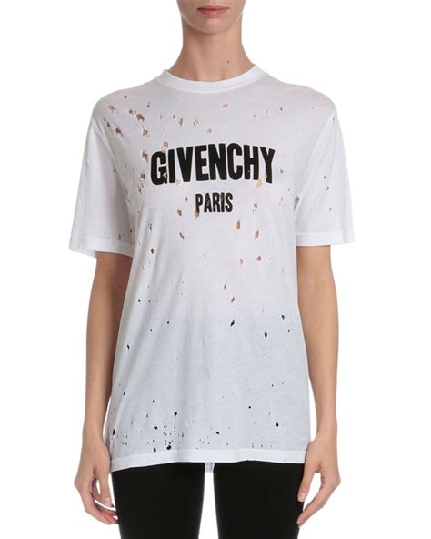 givenchy long sleeve shirt white|Givenchy t shirt with holes.